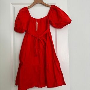 NWT Sim & Sam women’s puff sleeve tiered belted summer mini dress size small 4 6